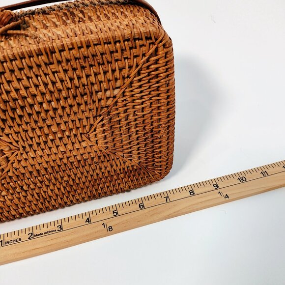 Zara Women's Rattan Wicker Square Crossbody Purse‎ NWOT - Picture 4 of 13